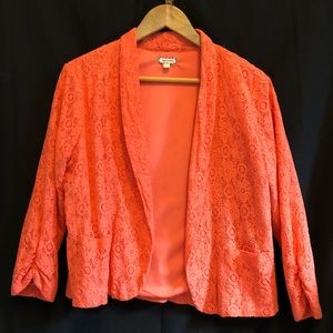 Cropped Blazer coral color